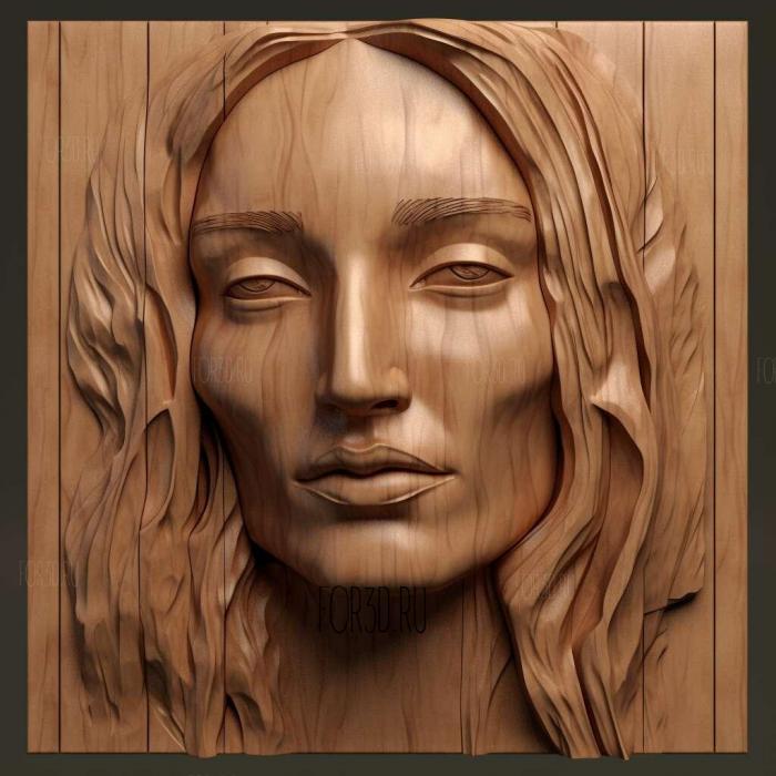 Uma Thurman 1 stl model for CNC